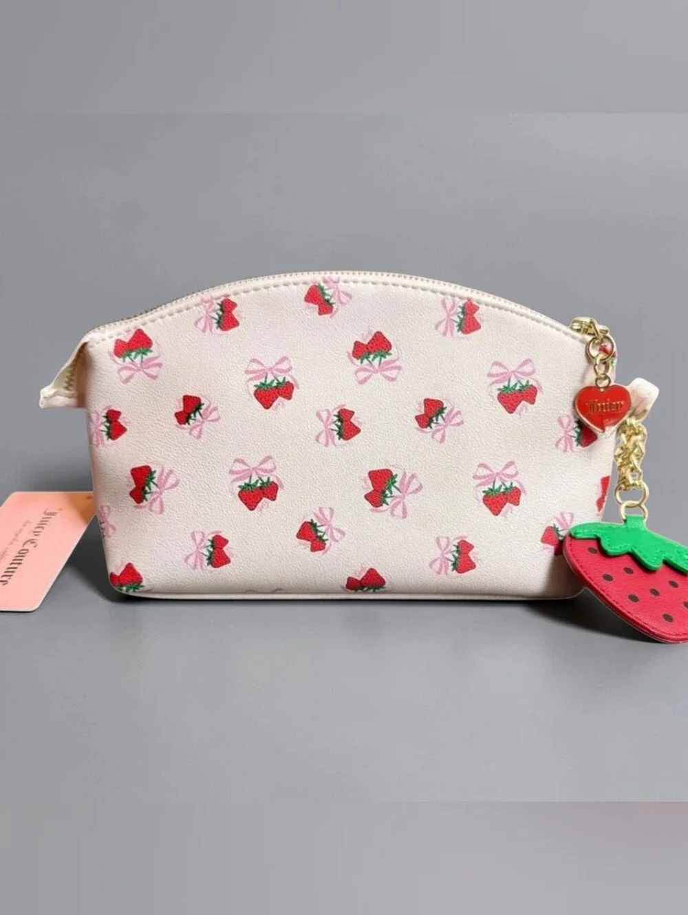 Juicy Couture Sweet Strawberry Triangle Gusset Pouch Wristlet